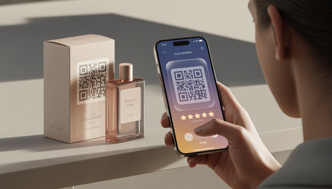 Customer scanning QR on product package